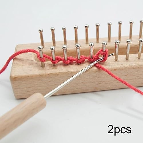 Nishiyuenyi 3X 2 Pieces Crochet Hooks with Wooden Handle Loom Knit Hooks Hooks Ergonomic Loops Hand Braided Tool Suitable for Gift Giving Knitting Crafts — view 3