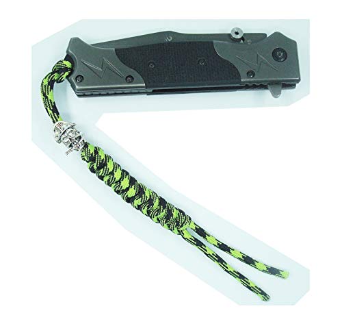 Aohoca Paracord Knife Lanyard With Alloy Skull Beads,Handcrafted Lanyards Pendant For Edc Pocket Knife/Folding Knife/Outdoor Gear/Zipper Pulls/Survival Key-Chain/Cell,Pack Of 3 #TOP4
