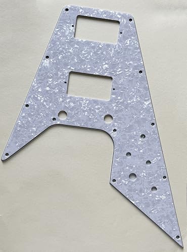Pickguard Fits Gibson Flying V Style Guitar (4 Ply White Pearl)