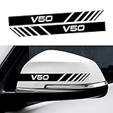 ✿ Für: VOLVO V50 QHWJ Vinyl Auto Rückspiegel Spiegel Aufkleber Rückspiegel Aufkleber Aufkleber Karosserie Aufkleber Dekor für Volvo V50, wasserdicht, Auto Styling Zubehör, 2 STK