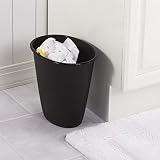 Sterilite 10119012 1.5 Gallon Oval Vanity Wastebasket, Black, 12-Pack
