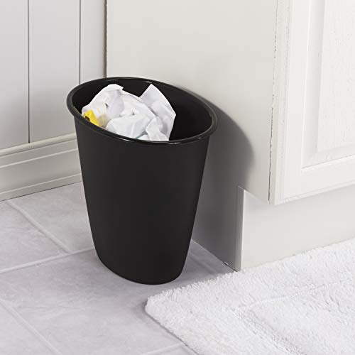 Sterilite 10119012 1.5 Gallon Oval Vanity Wastebasket, Black, 12-Pack #TOP18