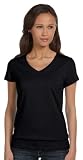 Bella Canvas Ladies Jersey Short-Sleeve V-Neck T-Shirt, XL, Black