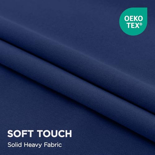 Joydeco Navy Blue Curtains 84 Inch Length - Thermal Insulated Room Darkening Drapes 2 Panels Set, Rod Pocket & Back Tab Noise Reducing Blackout Curtain for Living Room (Navy Blue,52" Wx84 L) by Joydeco - Image 4