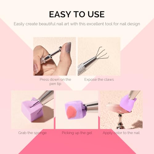 Image of MelodySusie 100Pcs Soft Nail Sponges for Ombre, Purple
