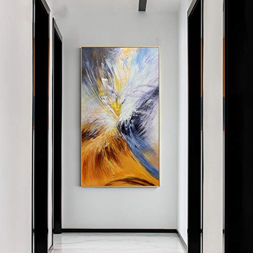 Peinture à l'huile peinte à la main style Zao Wou-Ki pour habiller un grand mur vide