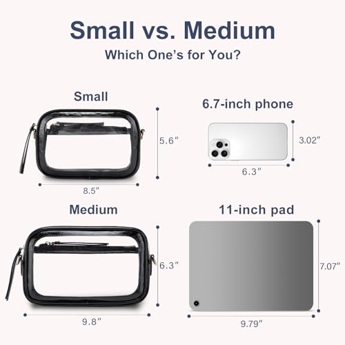Image of Wuflyover Clear Bag for Stadium Events, Clear Crossbody Purse for Women