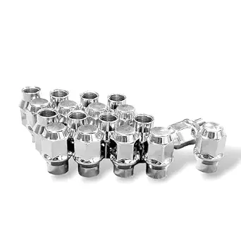 24 Pcs 1/2-20 Extended Thread Lug Nuts, 1.44" Tall, Chrome