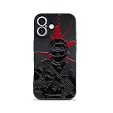SIMPLYMDRN Slim for iPhone 16 Case - Warrior Design - Cool Case for Men - Fighter Soldier Case - Slim and Flexible (Armed Black)