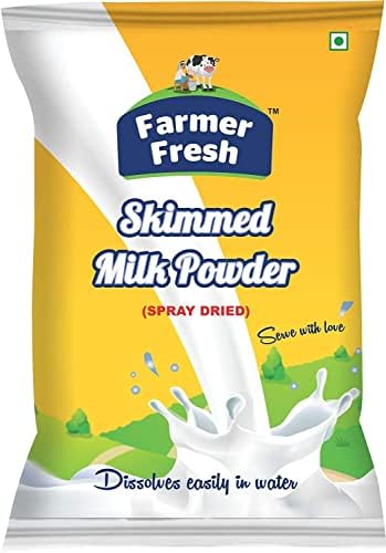 Farmer Fresh Pure Skimmed Milk Powder 1kg | 100% Natural Low Fat, High Protein Milk Powder with No Preservatives & No Added Sugar | Dairy Powder