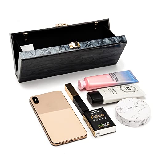 Acrylic Clutch Evening Bag Long Pearl Acrylic Clutch Purse Handbag For Dinner Party Wedding Iphone Black #TOP5