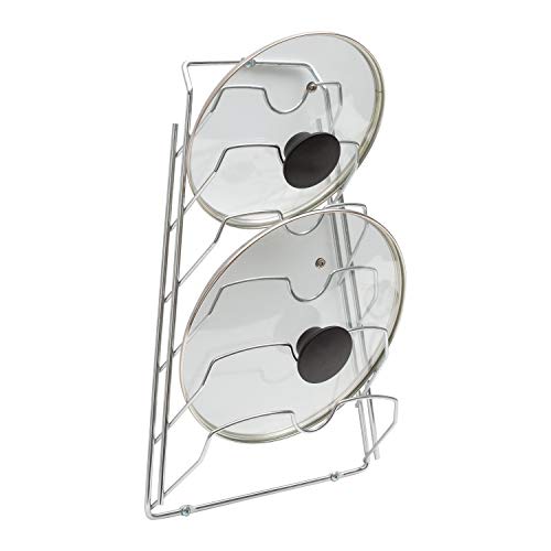 Organize It All Wall Cabinet Door Mounted Pot Lid Rack | Metal Wire | Dimensions 10.63" X 4.00 " X 16.63" | Kitchen Storage | Sliver #TOP14