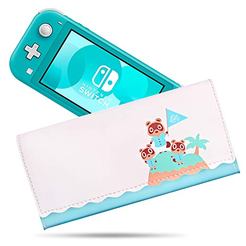 FUNLAB Switch Lite Case for Nintendo Switch Lite,Ultra Slim Leather Clutch Case,Cute Switch Carrying Case with Game Card Holder for Animal Crossing Fans(Island Version)