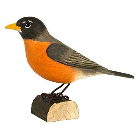 WILDLIFEGARDEN American Robin DecoBird, Artisanal Hand-Carved Wood Replica, Ornithologist Approved Life-Like Figurine Designed in Sweden Cover