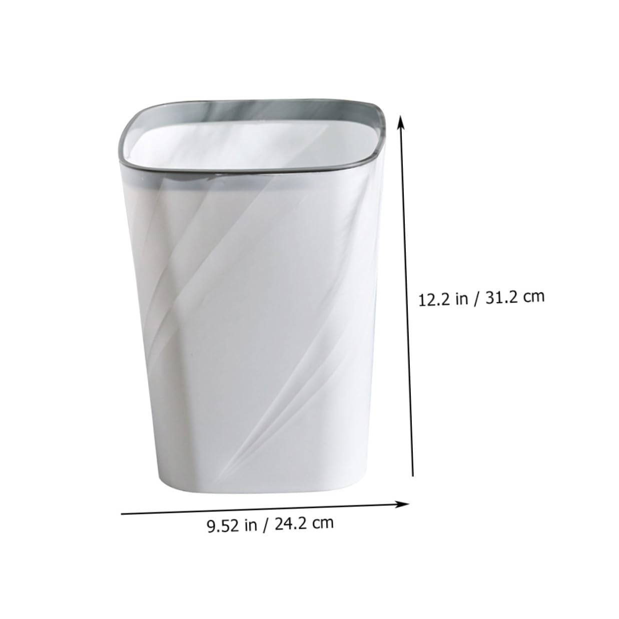 Homoyoyo Contenitore per Rifiuti da Ufficio 12l in Abs Cestino Multiuso per Carta e Rifiuti Domestici Design Semplice per Bagno, Cameretta e Sala Hobby