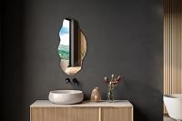 Dekorativer Wandspiegel Home Unique Organic Shape 40x80 cm Perfekt für Badezimmer Schlafzimmer Wohnzimmer Flur Asymmetrisches Modernes Design Boho Loft – Ansicht 2