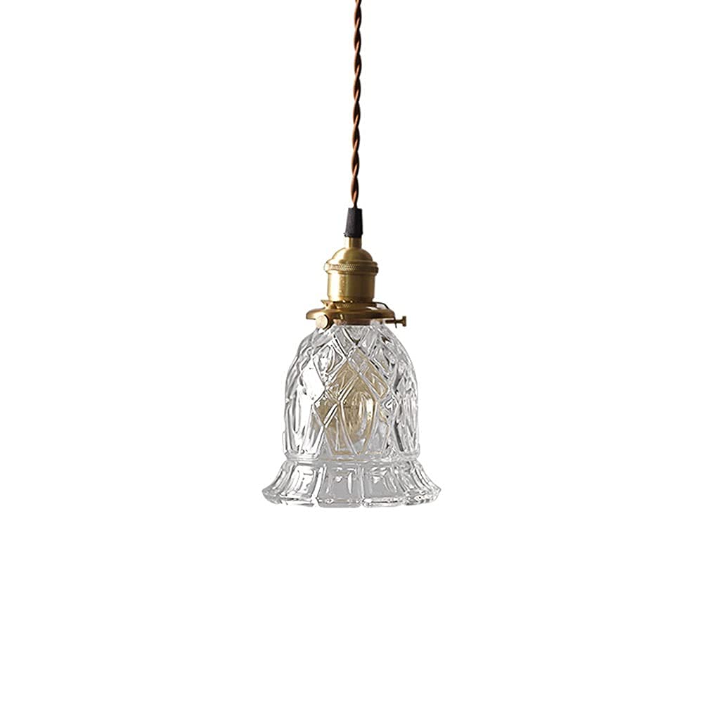 Lámpara colgante de cristal estilo escandinavo con portalámparas de latón