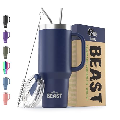 Beast 42 oz Tumbler Stainless Steel Vacuum Insulated Coffee Ice Cup Double Wall Travel Flask (Royal Blue)