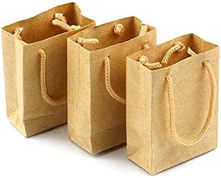 MyTinyWorld Dolls House Miniature Set of 3 Handmade Brown Paper Bags