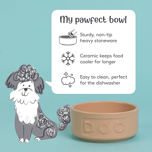 Mason Cash Cane Lettered Stoneware Dog Bowl, 13 cm - Thumbnail 3