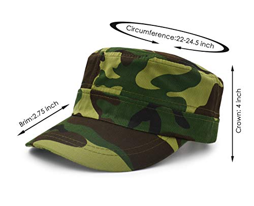 Ultrakey Flat Top Baseball Cap, Men Women Cotton Baseball Twill Army Millitary Hat Cap Green #TOP1
