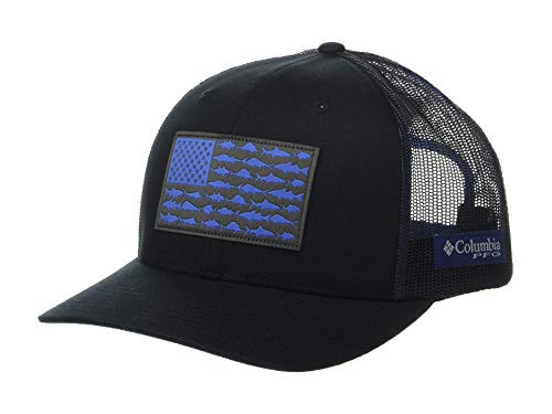 Columbia Men's PFG Fish Flag Snapback Ball Cap,Black, Graphite,One Size