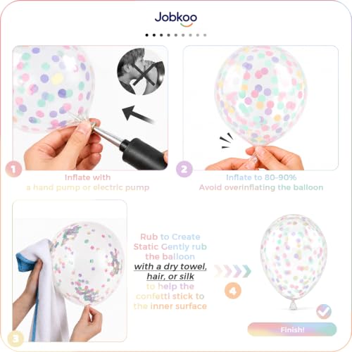 Image of Rainbow Confetti Balloons, Colorful Glitter Balloon for Birthday Party