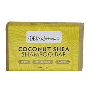 OBIA Naturals Coconut Oil & Shea Butter Solid Shampoo Bar for All Hair Types – Vegan, Sulfate Free, Silicone Free, Paraben Free, Phthalate Free, Eco-Friendly; Handmade in USA, 4 oz