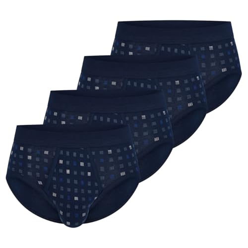 Schiesser Herren Slips, 4er Pack, Navy, Feinripp (XXX-Large (9 (3XL)))