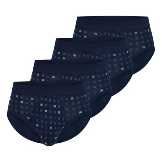 Schiesser Herren Slips, 4er Pack, Navy, Feinripp (X-Large (7 (XL)))