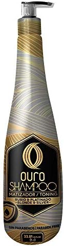 OURO Shampoo Toning Nuance Blonde Silver Hair Treatment | Champu Matizador Para Cabellos Rubio y Platinado 33.8unces-1000mililiter