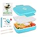 BENTO RYTE Bento Box for Adults and Kids - Leak-Proof 5 Compartment Lunch Container with Dividers - Bonus E-Book and Cutlery