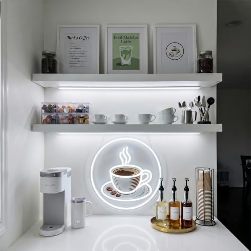 Image of Coffee Neon Sign for Coffee Shop Decor Dimmable Coffee Cup Neon Light for Cafe Restaurant Bar Kitchen Office USB Powered Light Up Business Store Sign Gift for Barista