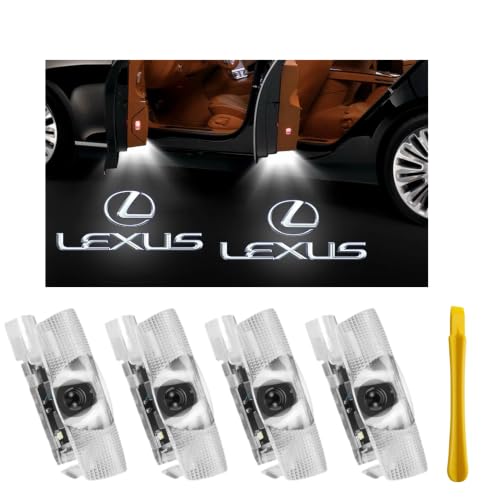 4 Pcs HD Car Door Lights Logo Projector,Never Fade LED Welcome Lights Accessories, Compatible with ES RX GX LS LX is GS RC UX is F IS250 IS300 IS350 200
