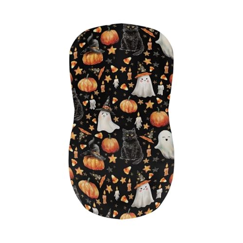 Image of Bar Stool Covers with Backs Cushion Slipcover for Counter Set of 2 Halloween Spooky Pumpkin Black Cat Waterproof Height Mid Low Back Chair Protector Easy to Install