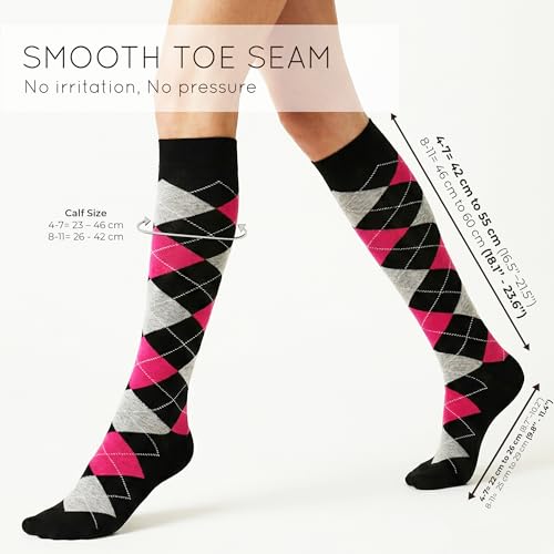 Image of Mysocks Unisex Knee High Long Socks Argyle