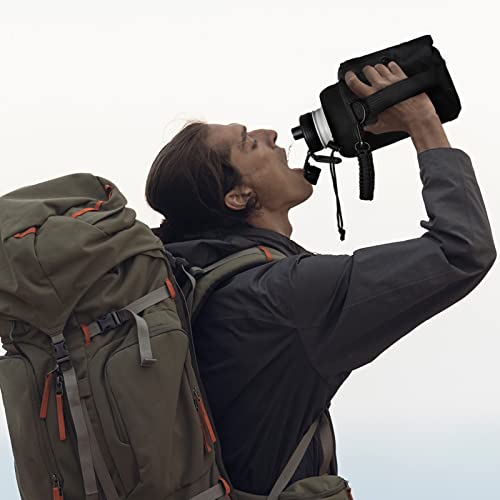 Image of NATURE PIONEOR 64 oz Insulated Water Bottle with Carrier Bag & 3 Lids