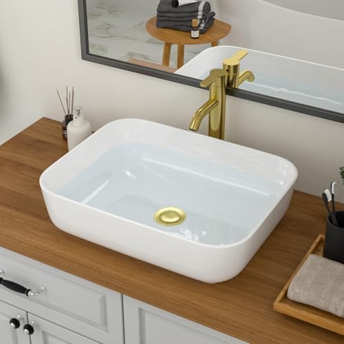 Logmey 19 Inch Bathroom Sink 19x15 Bathrooom Sinks White Vessel