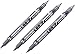 Tombow Fudenosuke Brush Pen Twin Tip, Black & Gray, 3-PackValue set