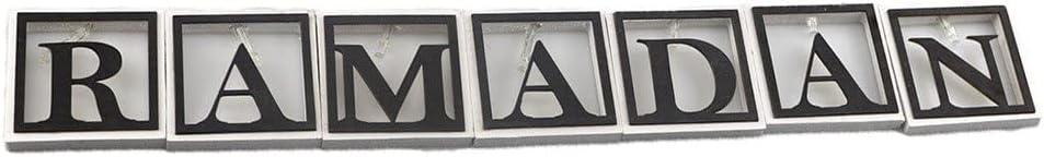 – 1set Ramadan String Lights Led Light Lamp Wooden Letters Lights Eid Mubarak Decorations for Home Outdoor Garden Ramadan Party