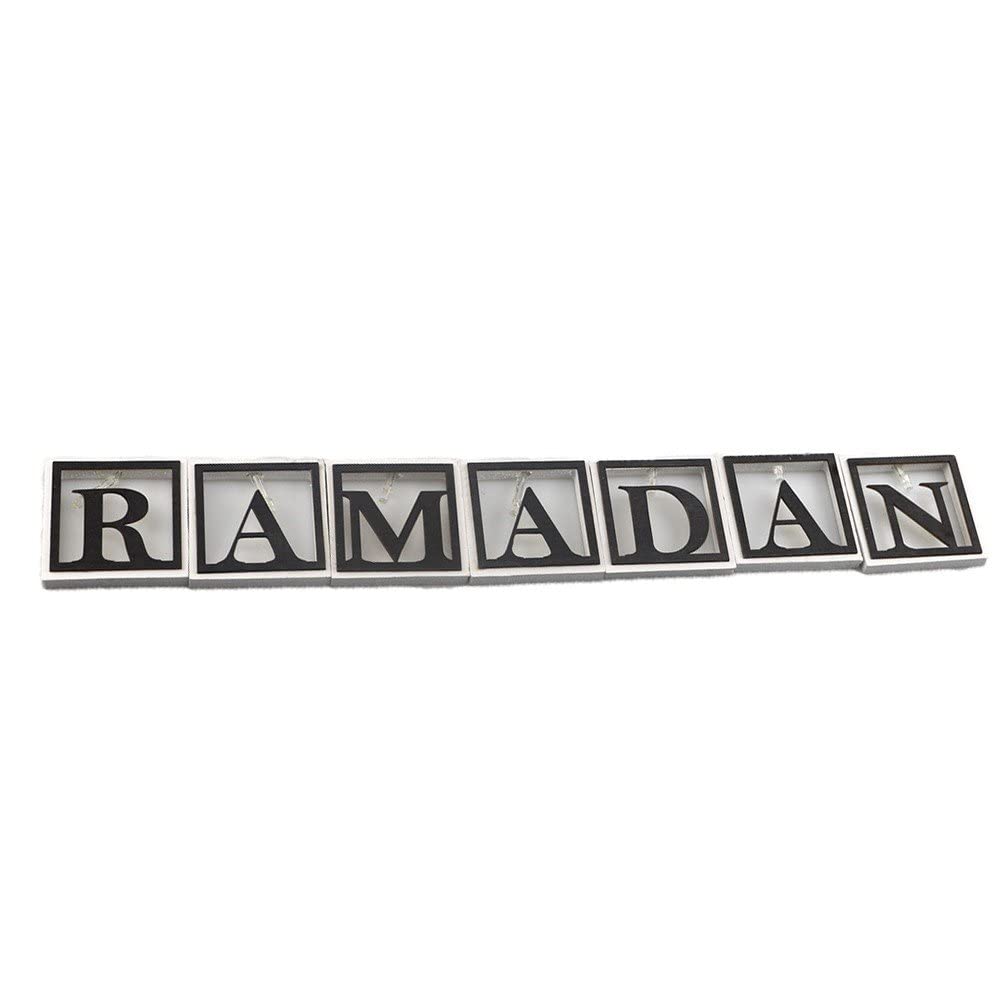 Ericetion As Show 1Set Ramadan String Lights Led Light Lamp Wooden Letters Lights Eid Mubarak Decorations For Home Outdoor Garden Ramadan Party