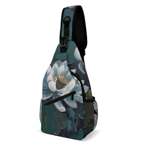 Sac à bandoulière motif floral peint à la main blanc pour voyage