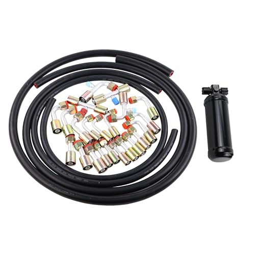 Wisepick 26PCS Air Conditioning Hose and Fitting Kit Includes 6.5 ft #6#8#10 AC Hoses #6#8#10 AC Fittings and Universal AC Receiver Drier and Orings