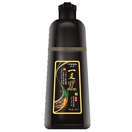 ErYao White Hair into Black Shampoo, Instant Black Hair Dye Shampoo, Ginger Hair Loss Hair Shampoo Thinning Hair Treatment Care, Non Allergic Hair Dye for Women Men Grey Hair (Black)