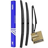 Vipa Car Parts Premium Wiper Blade Set | fits: NISSAN QASHQAI SUV (Nov 2013 to Jun 2021) | All-Weather Performance | Durable, Streak-Free Windshield Wipers | Easy Installation