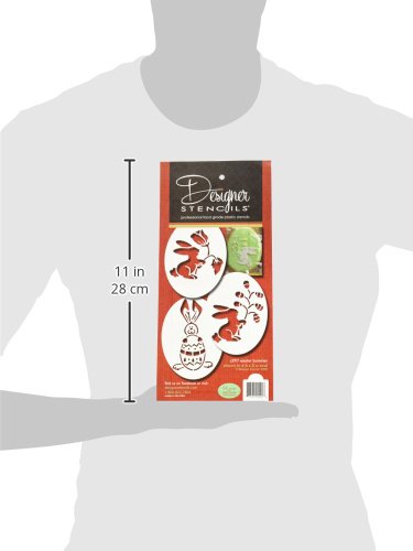 Designer Stencils Easter Bunnies Cake Stencils, Beige/Semi-Transparent #TOP6