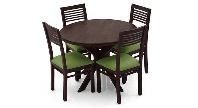 Image of Sheesham Teak Wood 4 Seater Round Dining Table with Chairs Set | Wooden 4 Seater Round Dining Table | 4 Seater Dining Table Set | Dining Room Set | Walnut