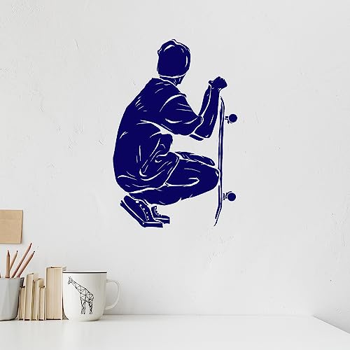 Vinyl Wall Decal Skateboard Skater Boy Teen Room Stickers Large Decor (3437Ig) Black #TOP2