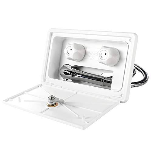 Leisure Coachworks Rv Exterior Shower Box Kit Faucet Hose Camper Trailer Cowboy Shower White #TOP4