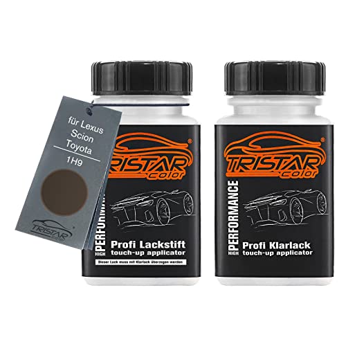 TRISTARcolor Peinture voiture Crayon de retouche peinture pour Lexus/Scion/Toyota 1H9 Gris Mercure Metallic/Nebula Gray Perl Peinture de base vernis clair 50 ml chacun
